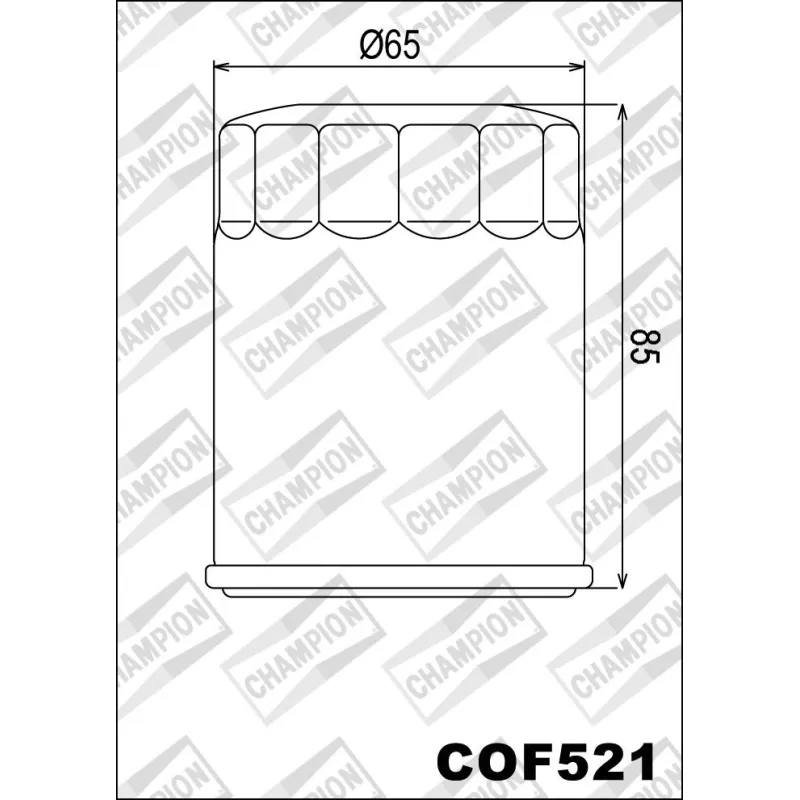 Filtro de aceite Champion para moto COF521