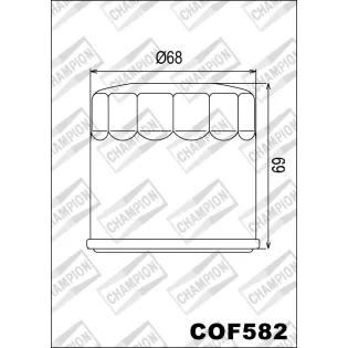 Filtro de aceite Champion para moto COF582