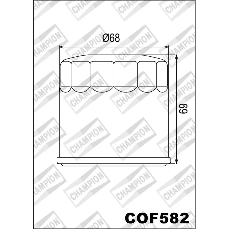 Filtro de aceite Champion para moto COF582