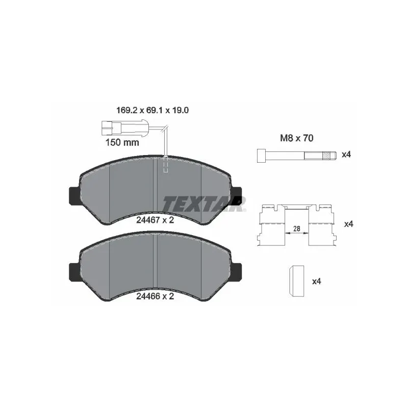 TEXTAR 2446703 Juego de pastillas de freno