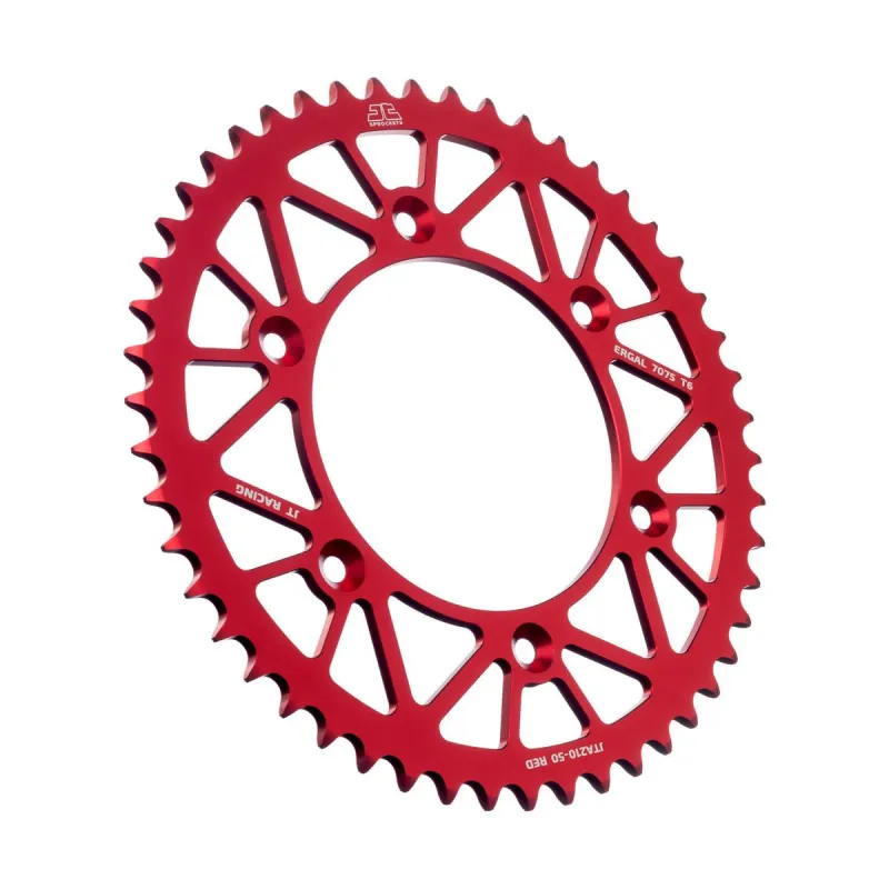 Corona moto JT Sprockets 50 dientes P.520 aluminio rojo JTA210.50RED