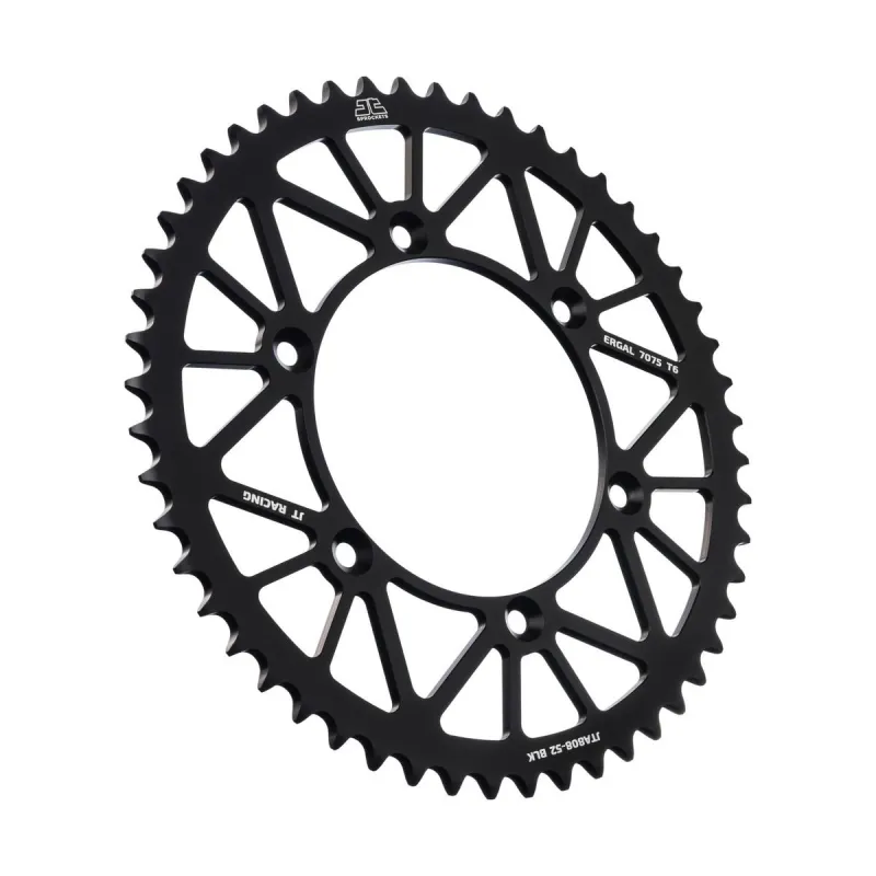 Corona moto JT Sprockets 52 dientes P.520 aluminio negro JTA808.52BLK