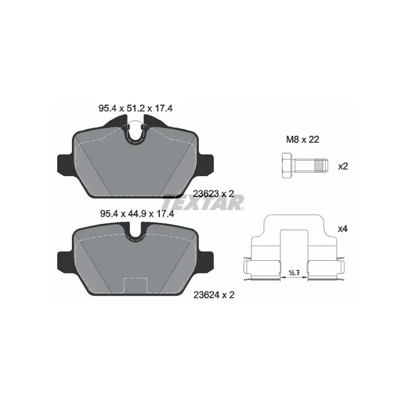 TEXTAR 2362303 Juego de pastillas de freno