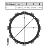 Juego discos embrague moto TRW MCC102-4