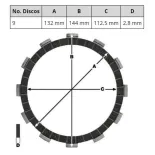 Juego discos embrague moto TRW MCC221-9