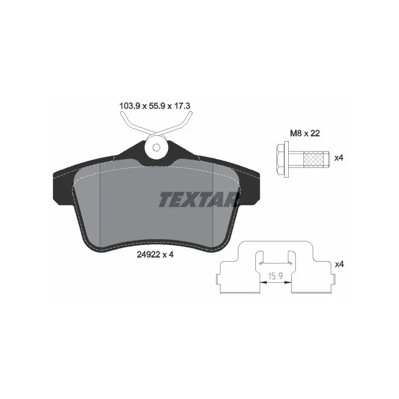 TEXTAR 2492201 Juego de pastillas de freno