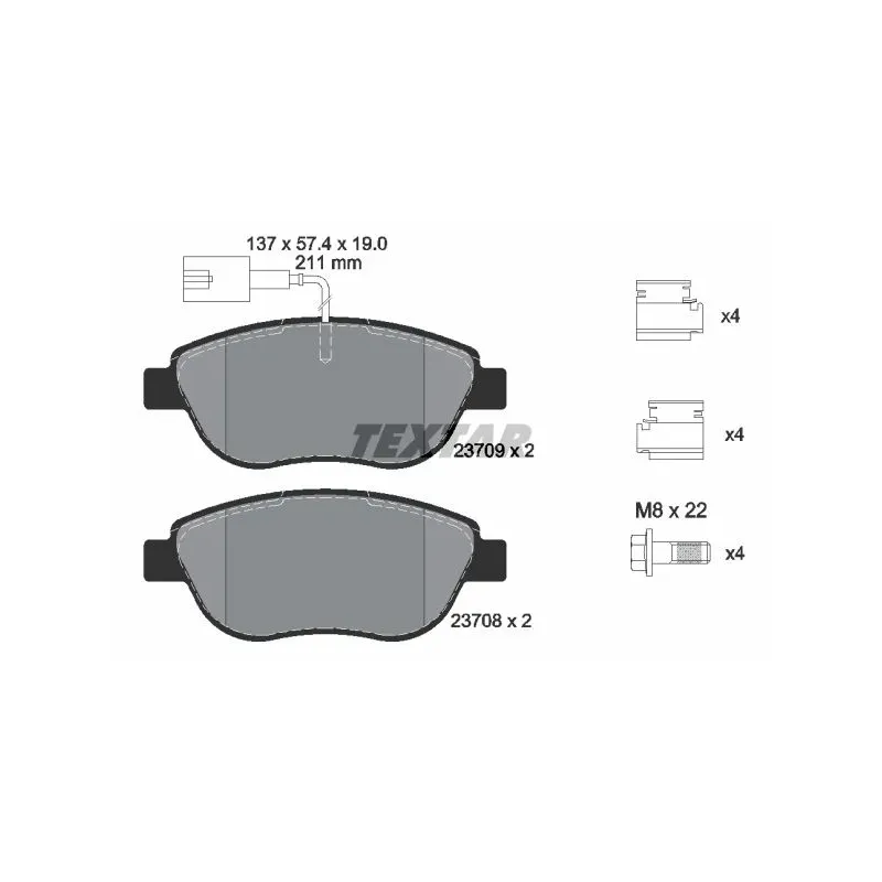 TEXTAR 2370901 Juego de pastillas de freno