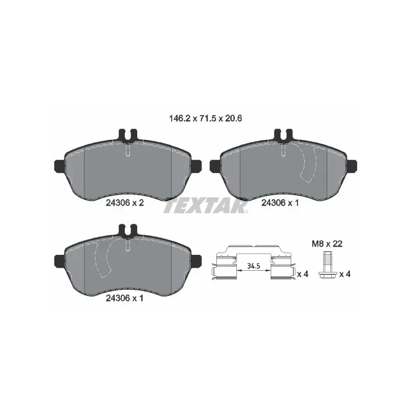 TEXTAR 2430601 Juego de pastillas de freno