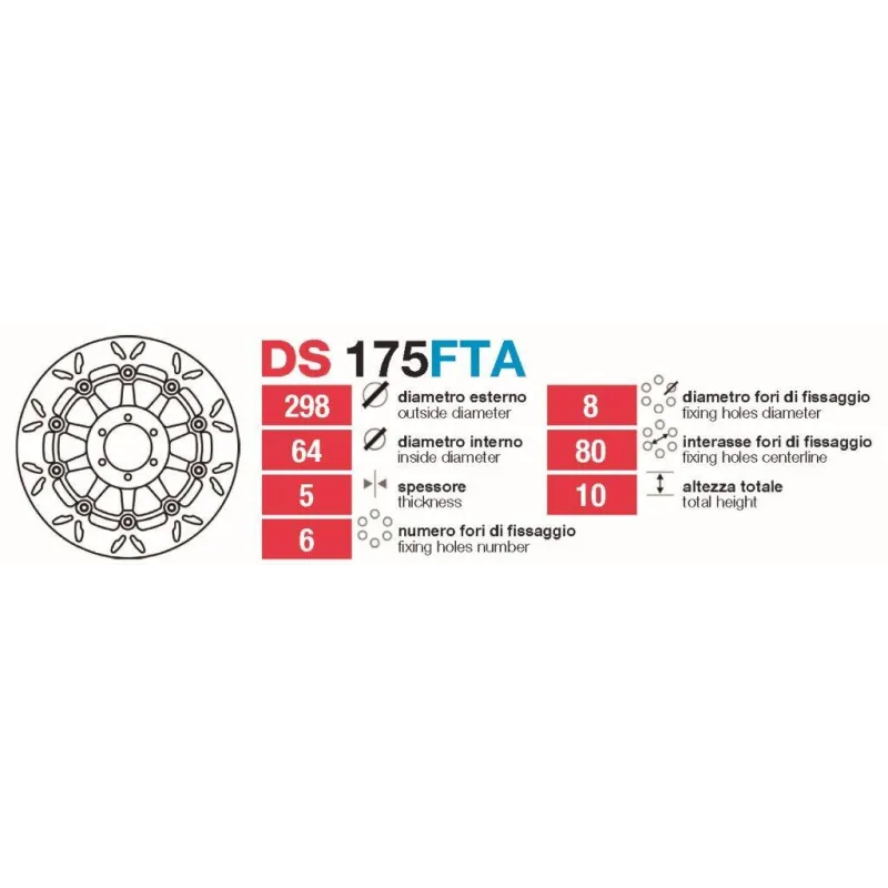 Discos De Freno Delantero Yamaha Fzr-Tdm-Fj - DS175FTA