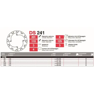 Discos De Freno Tras Ktm 85-105 Sx-Xc - DS241