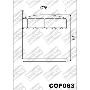 Filtro de aceite Champion para moto COF063
