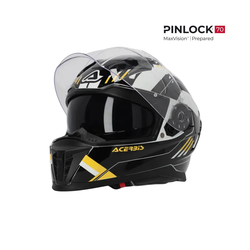 Casco integral Acerbis Homologación 22-06 negro y amarillo 0026016.318