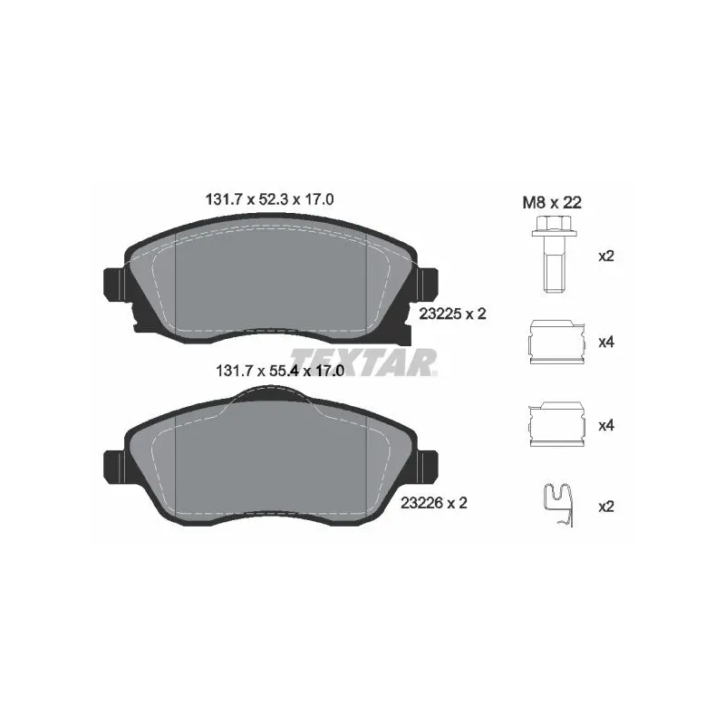 TEXTAR 2322501 Juego de pastillas de freno