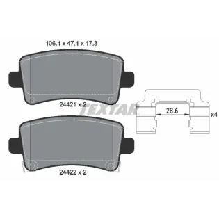 TEXTAR 2442102 Juego de pastillas de freno