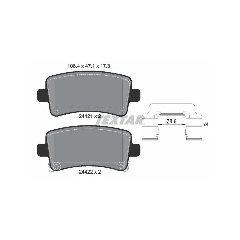 TEXTAR 2442102 Juego de pastillas de freno