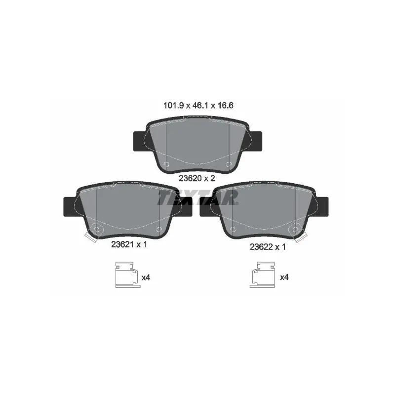 TEXTAR 2362002 Juego de pastillas de freno
