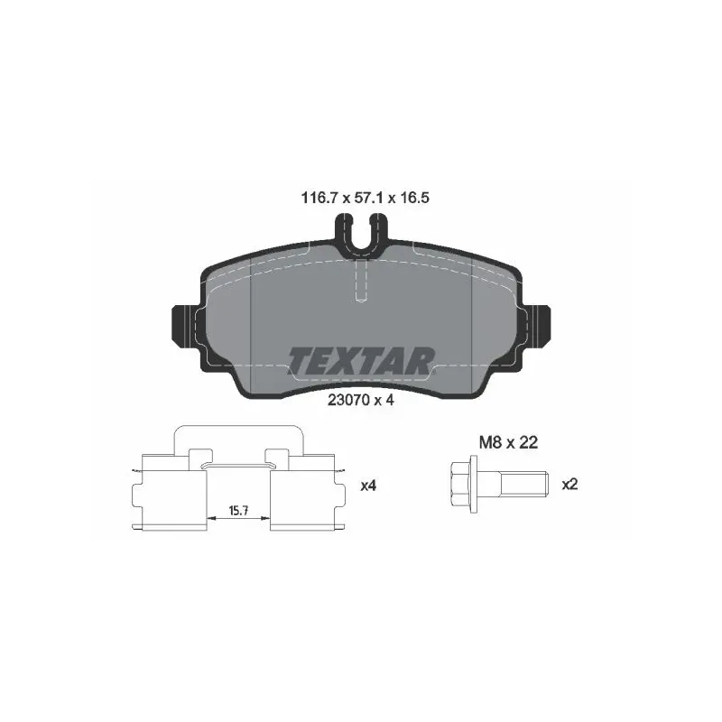 TEXTAR 2307003 Juego de pastillas de freno