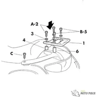 Fijación Shad para baúl para Honda Deauville Nt650V Negro - H0N68T