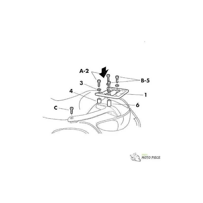 Fijación Shad para baúl para Honda Deauville Nt650V Negro - H0N68T