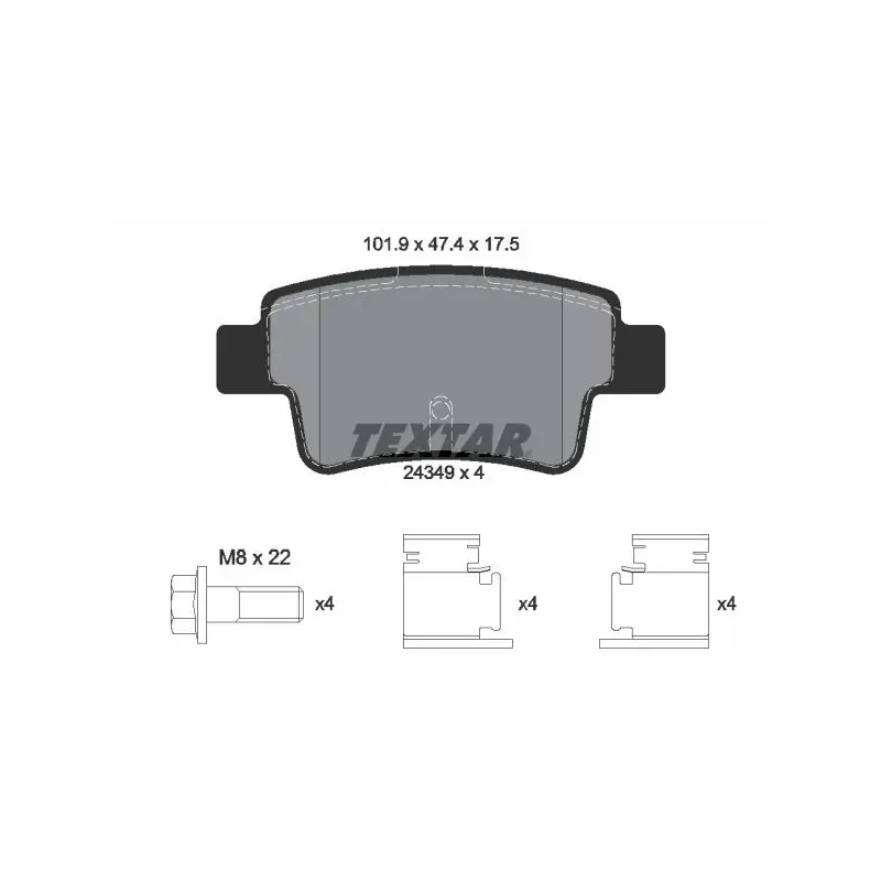 TEXTAR 2434901 Juego de pastillas de freno
