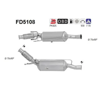 AS FD5108 Filtro hollín/partículas, sistema escape