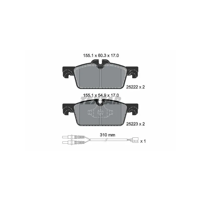 TEXTAR 2522201 Juego de pastillas de freno