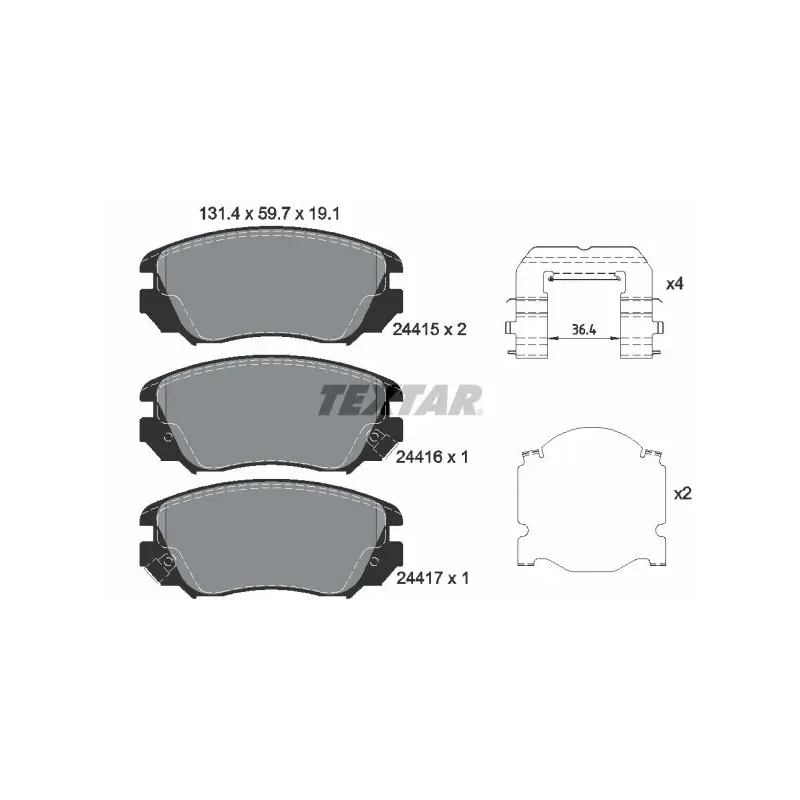 TEXTAR 2441501 Juego de pastillas de freno
