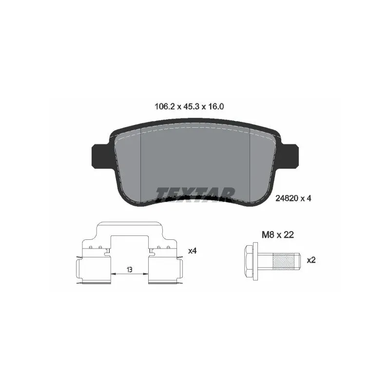 TEXTAR 2482001 Juego de pastillas de freno
