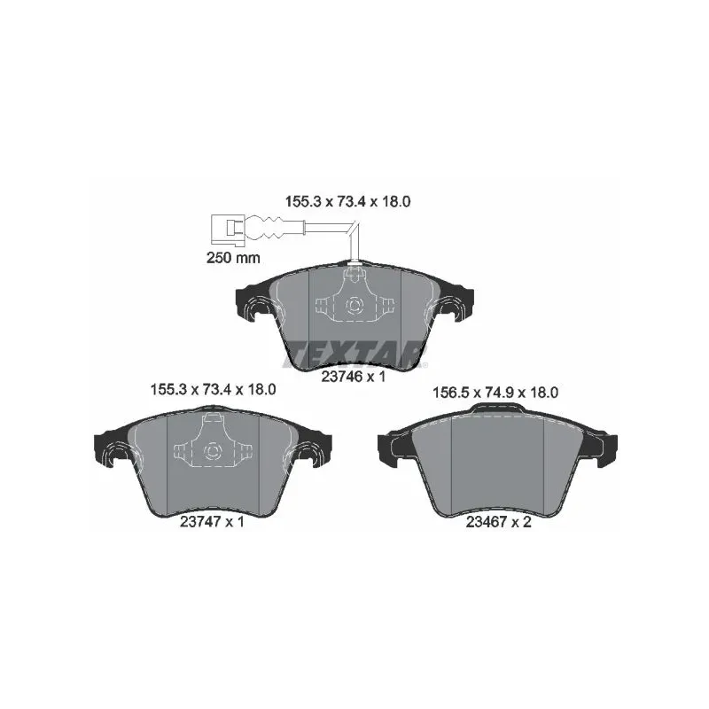 TEXTAR 2374601 Juego de pastillas de freno