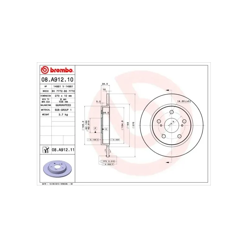 AP 14981 Disco de freno