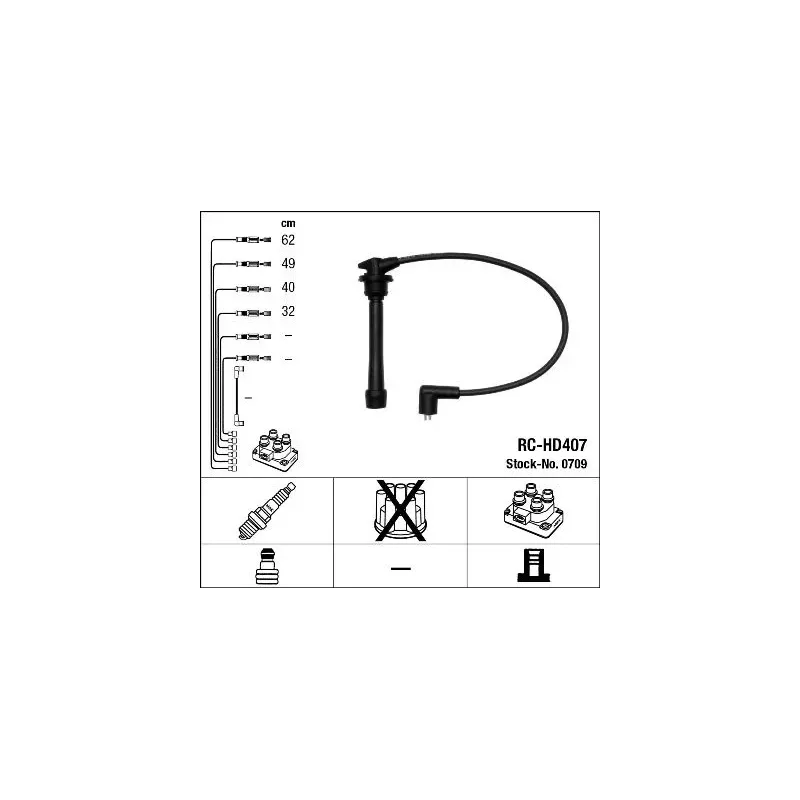 NGK 0709 Juego de cables de encendido