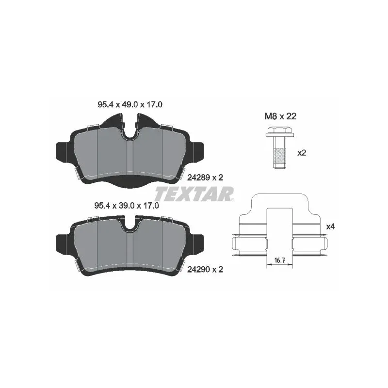 TEXTAR 2428901 Juego de pastillas de freno
