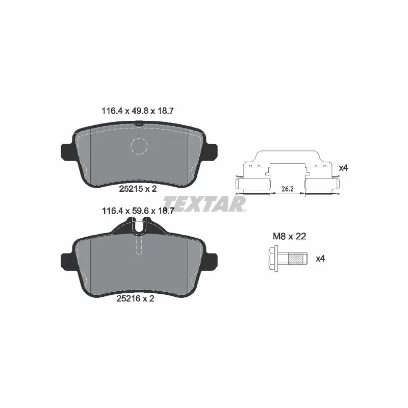 TEXTAR 2521501 Juego de pastillas de freno