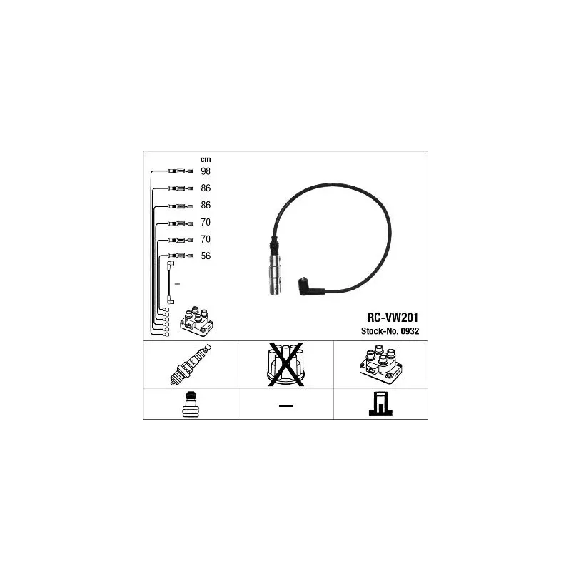 NGK 0932 Juego de cables de encendido