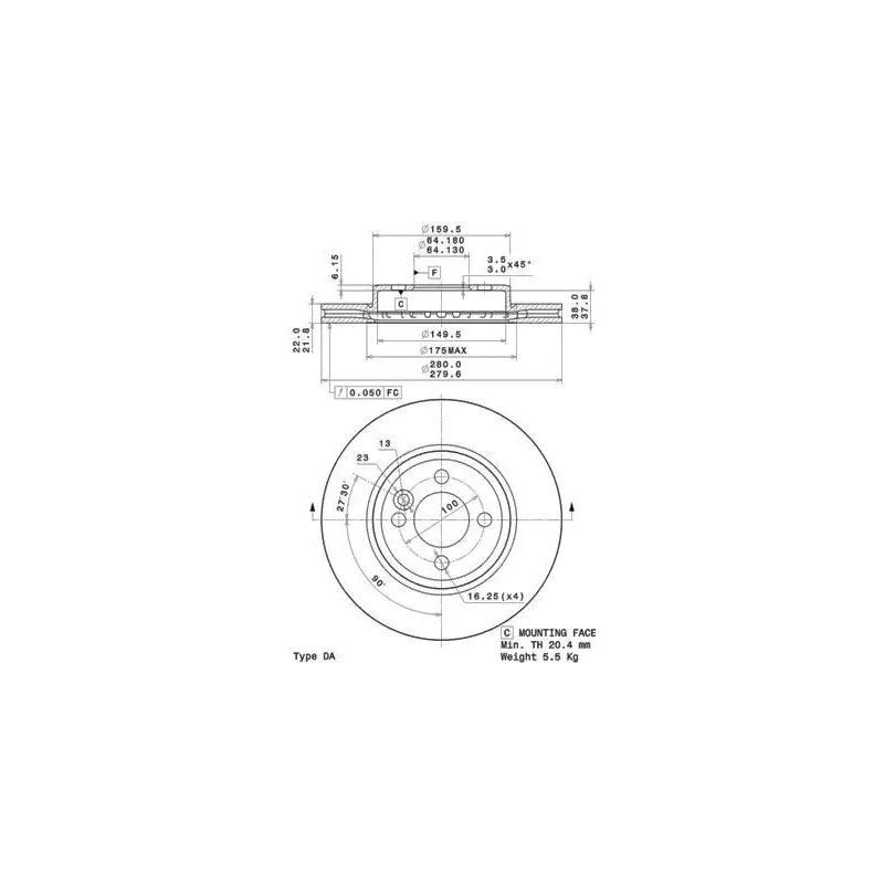 AP 25169 Disco de freno