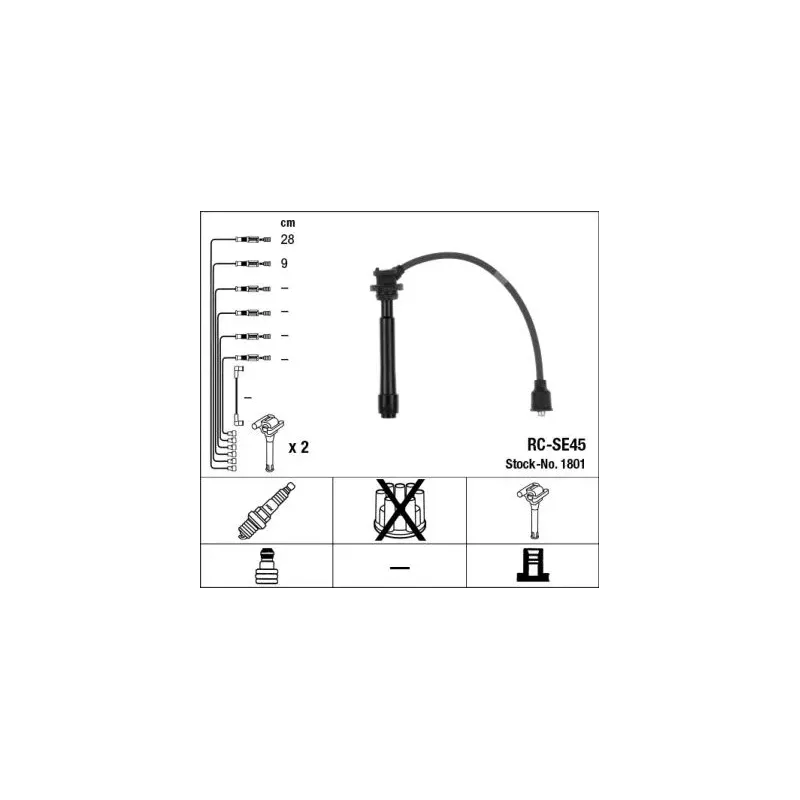 NGK 1801 Juego de cables de encendido