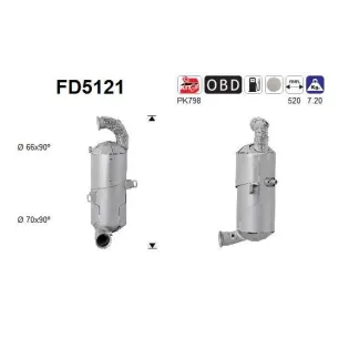 AS FD5121 Filtro hollín/partículas, sistema escape
