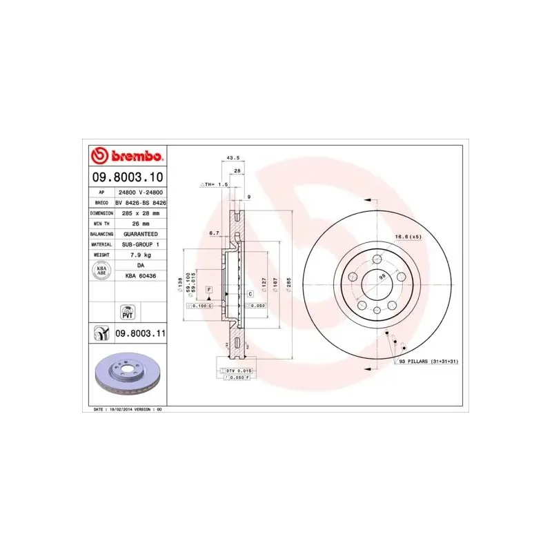 AP 24800 Disco de freno