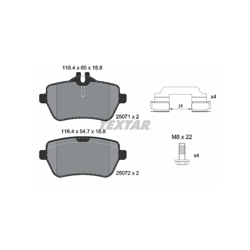 TEXTAR 2507103 Juego de pastillas de freno