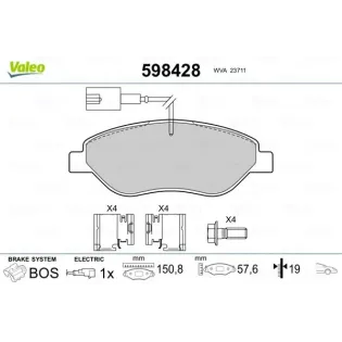 VALEO 598428 Juego de pastillas de freno