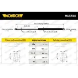 MONROE ML5734 Muelle neumático, maletero/compartimento de carga