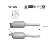 AS FD1020 Filtro hollín/partículas, sistema escape