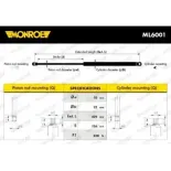 MONROE ML6001 Muelle neumático, maletero/compartimento de carga