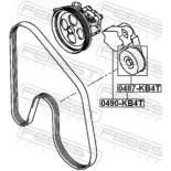FEBEST 0487-KB4T Polea tensora, correa poli V