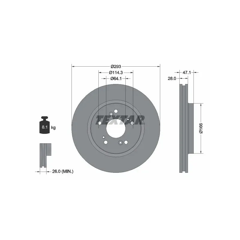 TEXTAR 92184800 Disco de freno (Unidad)