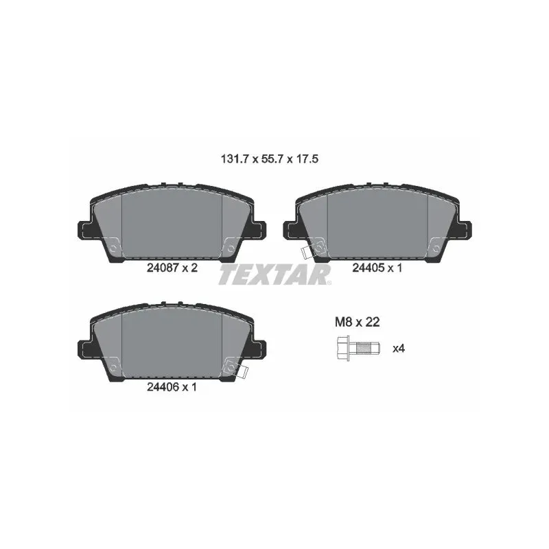 TEXTAR 2408701 Juego de pastillas de freno