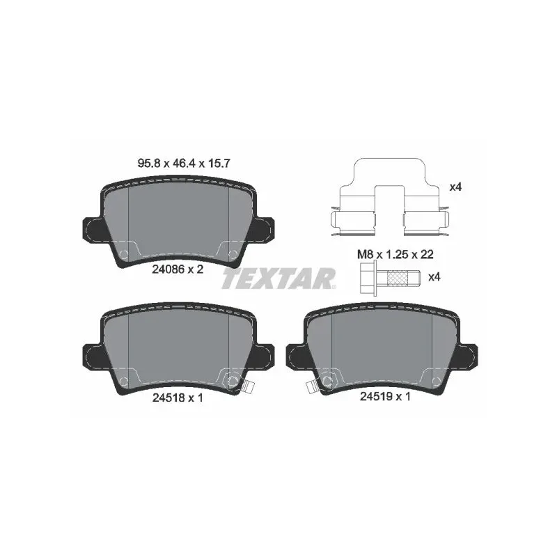 TEXTAR 2408601 Juego de pastillas de freno