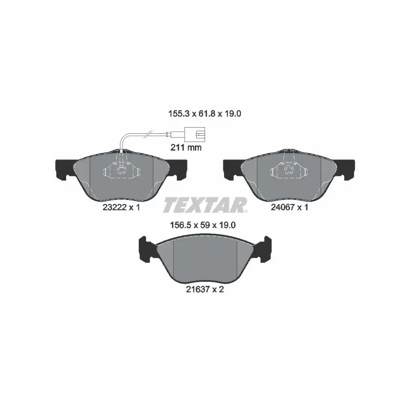 TEXTAR 2322201 Juego de pastillas de freno