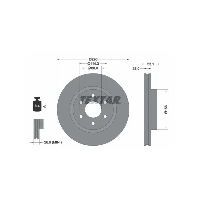 TEXTAR 92285800 Disco de freno (Unidad)