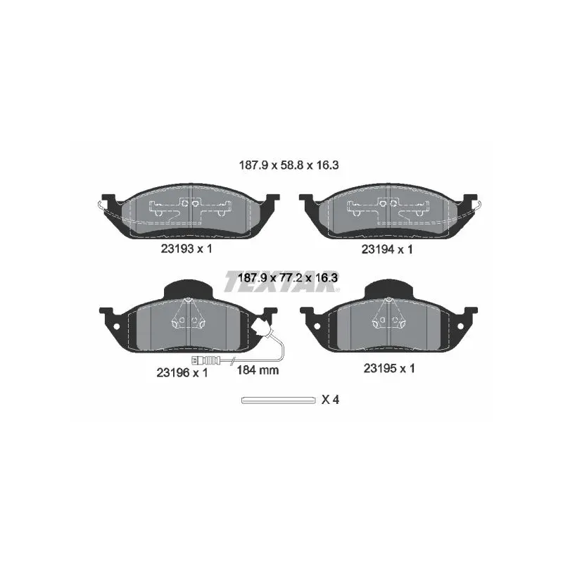 TEXTAR 2319303 Juego de pastillas de freno